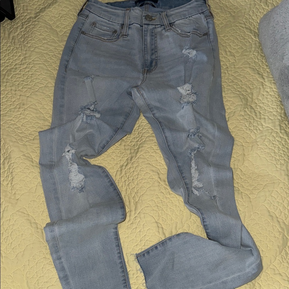Aeropostale Light Blue Distressed Skinny Jeans